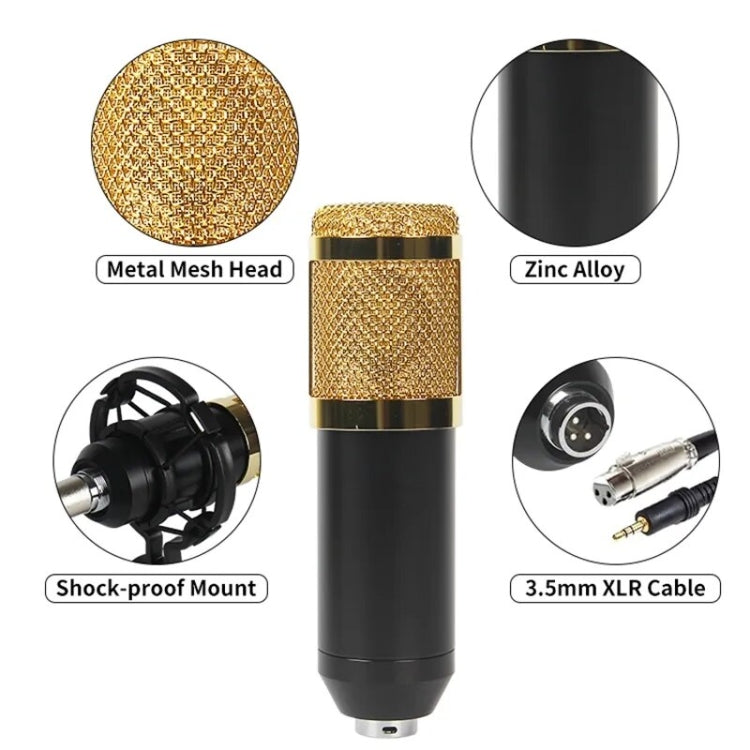 Microphone studio à condensateur audio pour chant, ensemble BM800+V8S carte son, ensemble BM800+V8 carte son
