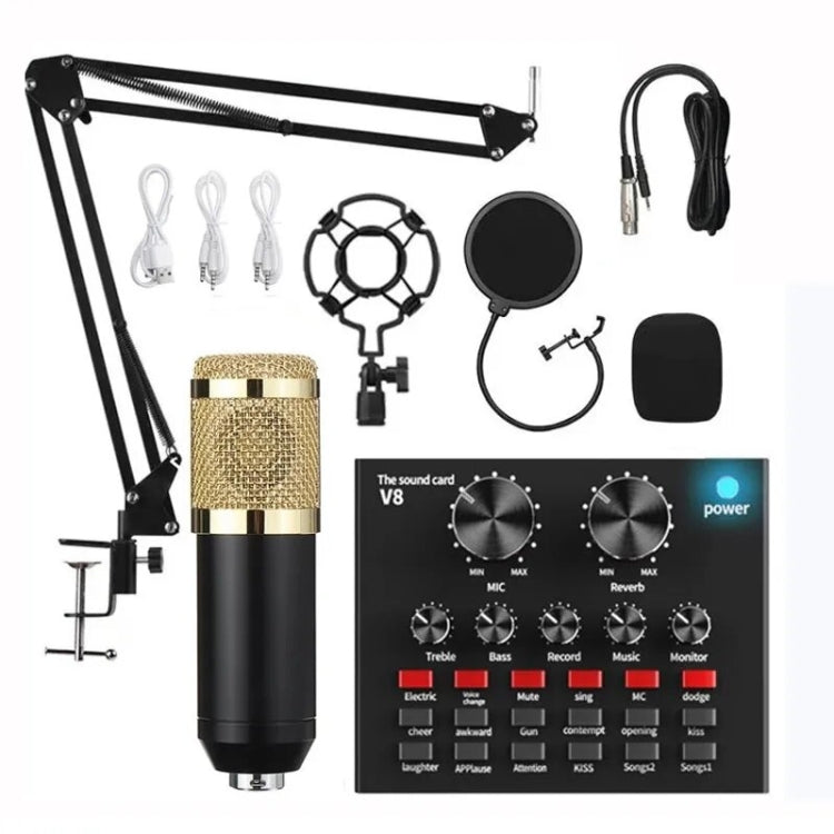 Microphone studio à condensateur audio pour chant, ensemble BM800+V8S carte son, ensemble BM800+V8 carte son