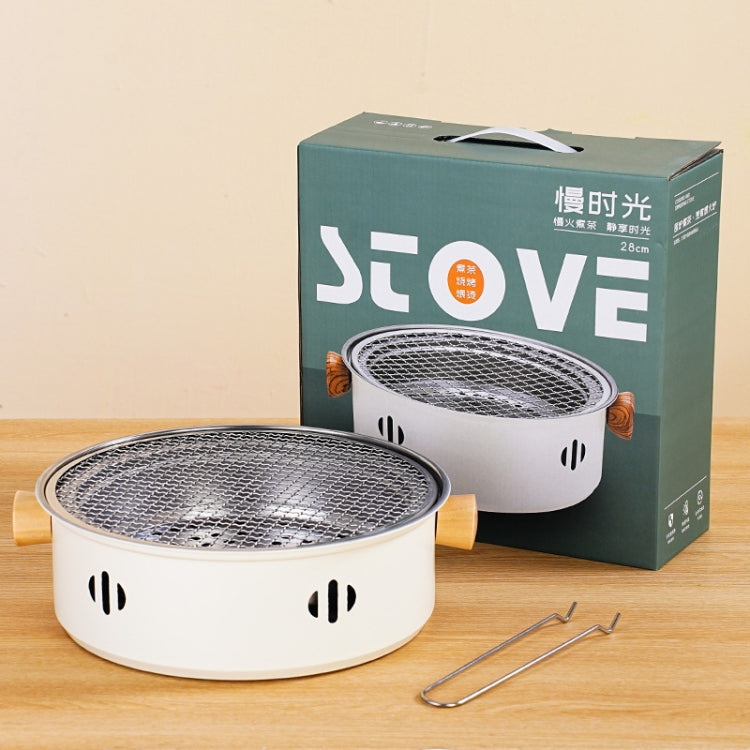 Grill charbon en acier inoxydable pour camping en plein air, cuisinière barbecue autour du thé, style A, style B