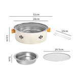 Grill charbon en acier inoxydable pour camping en plein air, cuisinière barbecue autour du thé, style A, style B