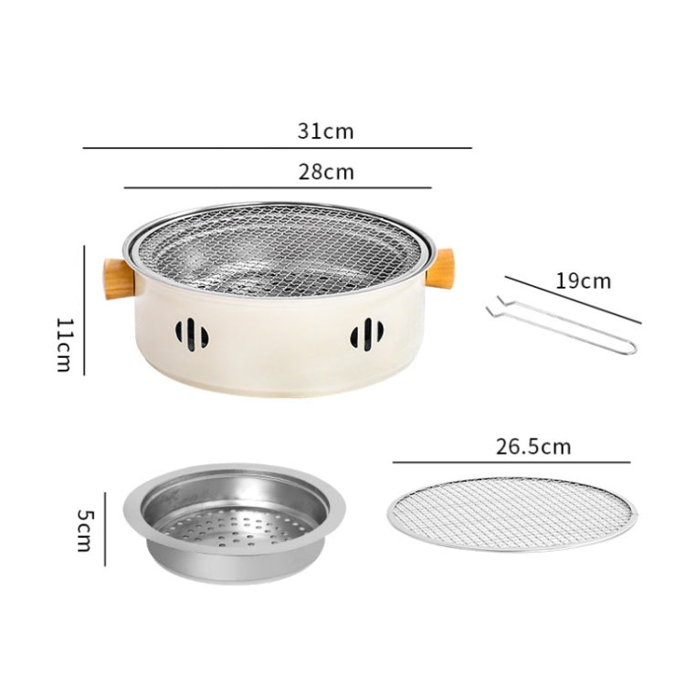 Grill charbon en acier inoxydable pour camping en plein air, cuisinière barbecue autour du thé, style A, style B