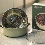 Grill charbon en acier inoxydable pour camping en plein air, cuisinière barbecue autour du thé, style A, style B