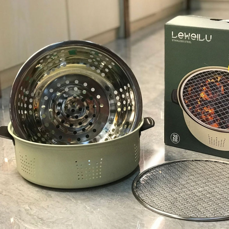 Grill charbon en acier inoxydable pour camping en plein air, cuisinière barbecue autour du thé, style A, style B