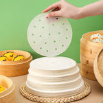 100 feuilles / paquet papier vapeur antiadhésif jetable papier sulfurisé rond pour friteuse à air, 6 pouces (15,2 cm), 7 pouces (17,78 cm), 8 pouces (20,3 cm), 9 pouces (22,86 cm)