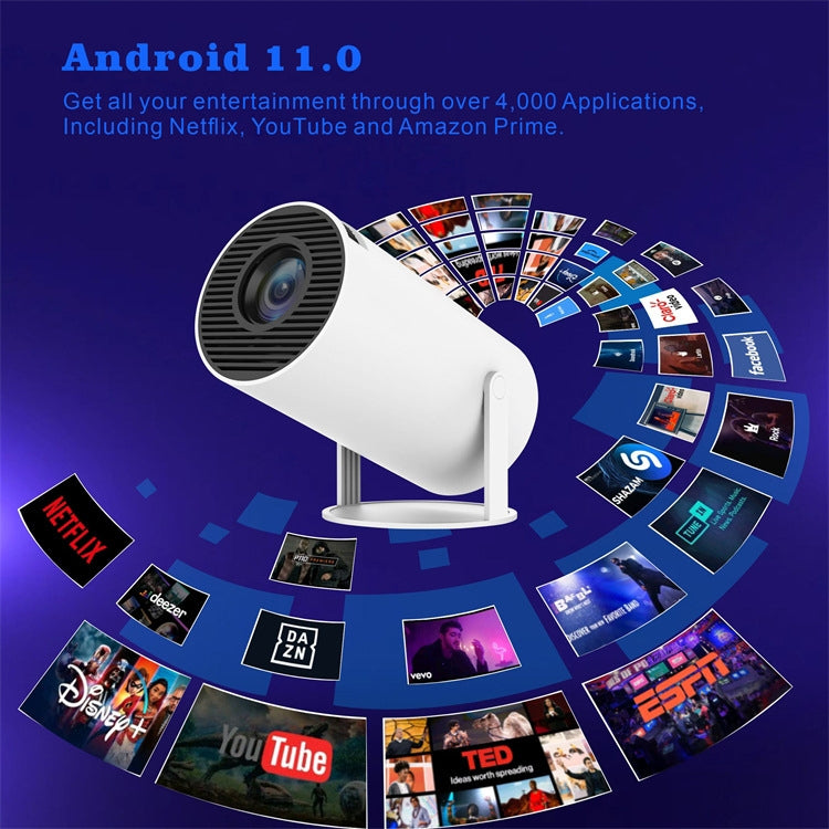 Projecteur intelligent HY300 système Android 11.0 120 lumens projecteur portable, prise US, prise UK, prise AU, prise EU