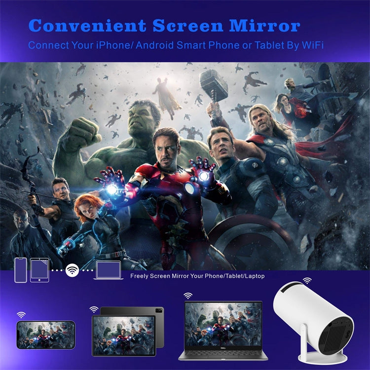 Projecteur intelligent HY300 système Android 11.0 120 lumens projecteur portable, prise US, prise UK, prise AU, prise EU