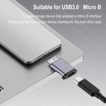Adaptateur Micro B mâle USB lien convertisseur interface boîtier HDD, transfert USB femelle, transfert Type-C femelle, transfert USB mâle, transfert Type-C mâle