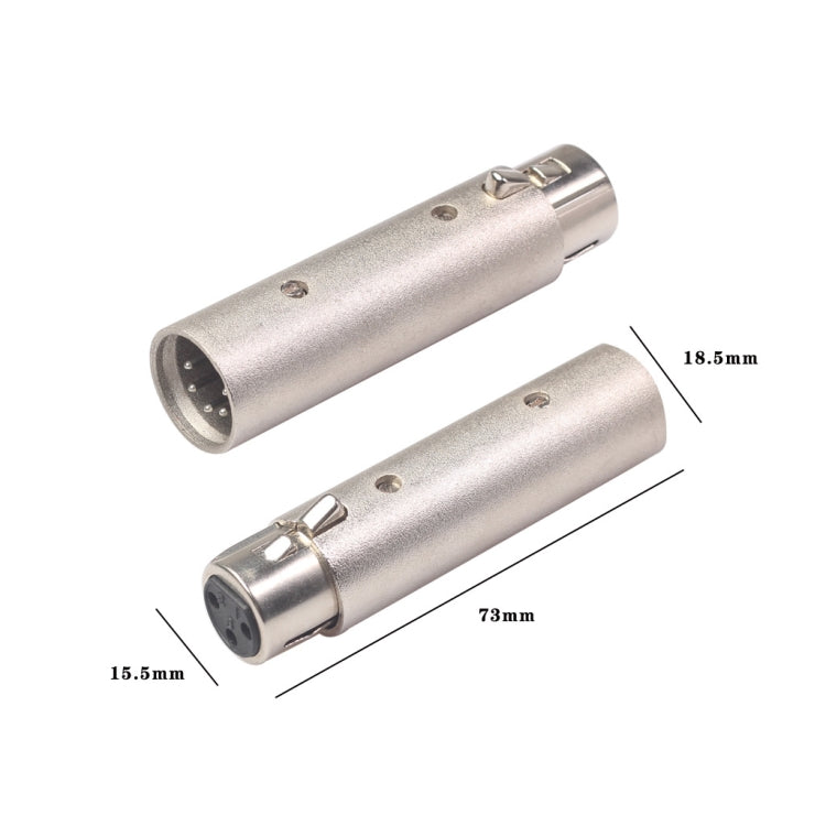 Adaptateur XLR lampe signal DMX mâle 5 broches vers XLR femelle 3 broches grand boîtier en alliage de zinc