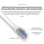Brosses à dents électriques ultrasoniques rechargeables à poils souples, avec 6 vitesses et 4 brossettes