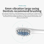 Brosses à dents électriques ultrasoniques rechargeables à poils souples, avec 6 vitesses et 4 brossettes