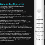 Brosses à dents électriques ultrasoniques rechargeables à poils souples, avec 6 vitesses et 4 brossettes