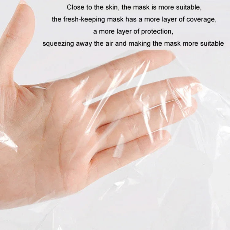 Lot de 10 masques faciaux jetables transparents en film plastique pour salon de beauté
