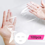 Lot de 10 masques faciaux jetables transparents en film plastique pour salon de beauté