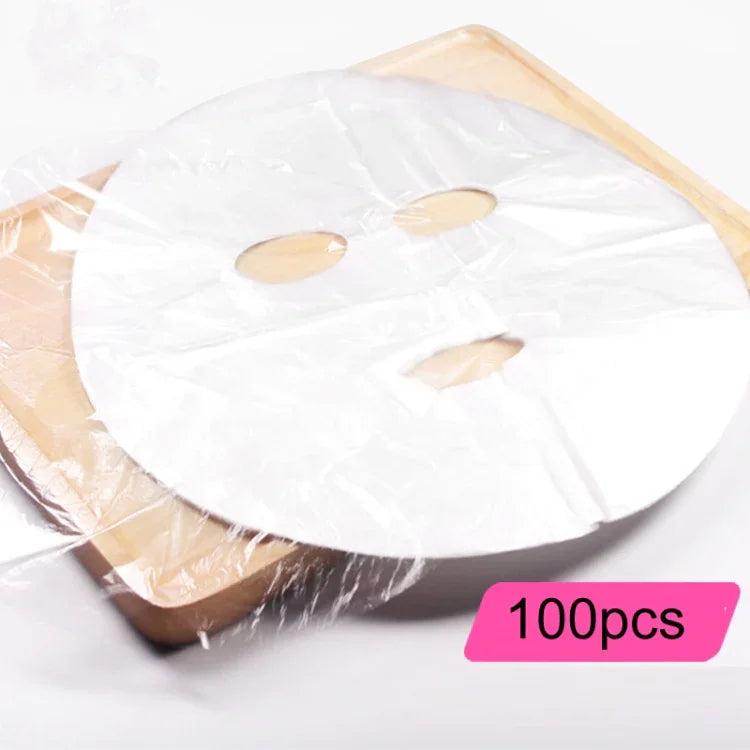 Lot de 10 masques faciaux jetables transparents en film plastique pour salon de beauté