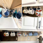 Lot de 75 crochets de plafond à visser pour rangement mural, crochets de tasse, crochets de lampe