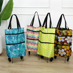 Sac de courses en tissu Oxford 2-en-1 Chariot de courses pliable