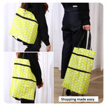 Sac de courses en tissu Oxford 2-en-1 Chariot de courses pliable