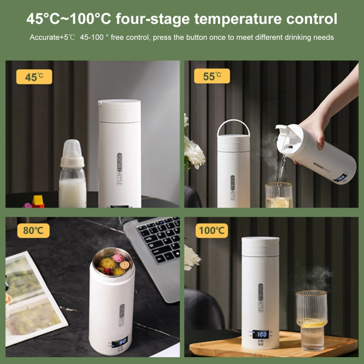 Tasse à eau chauffante électrique 300W 500ml, Bouilloire intelligente à contrôle de température, prise américaine SUS304, prise américaine SUS316, prise britannique SUS304, prise britannique SUS316, prise européenne SUS304, prise européenne SUS316