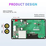 Amplificateur de puissance à écran couleur 100W 12V TPA3116 Carte décodeur Bluetooth avec enregistrement d'appels, télécommande en silicone, petite télécommande en silicone, petite télécommande