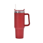 Gobelet de voiture 40oz, double paroi isotherme en acier inoxydable avec paille et poignée