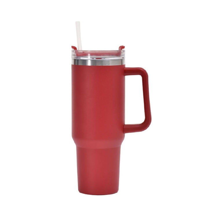 Gobelet de voiture 40oz, double paroi isotherme en acier inoxydable avec paille et poignée