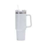 Gobelet de voiture 40oz, double paroi isotherme en acier inoxydable avec paille et poignée