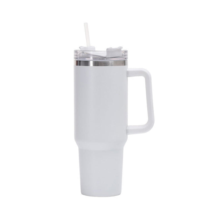 Gobelet de voiture 40oz, double paroi isotherme en acier inoxydable avec paille et poignée