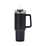 Gobelet de voiture 40oz, double paroi isotherme en acier inoxydable avec paille et poignée