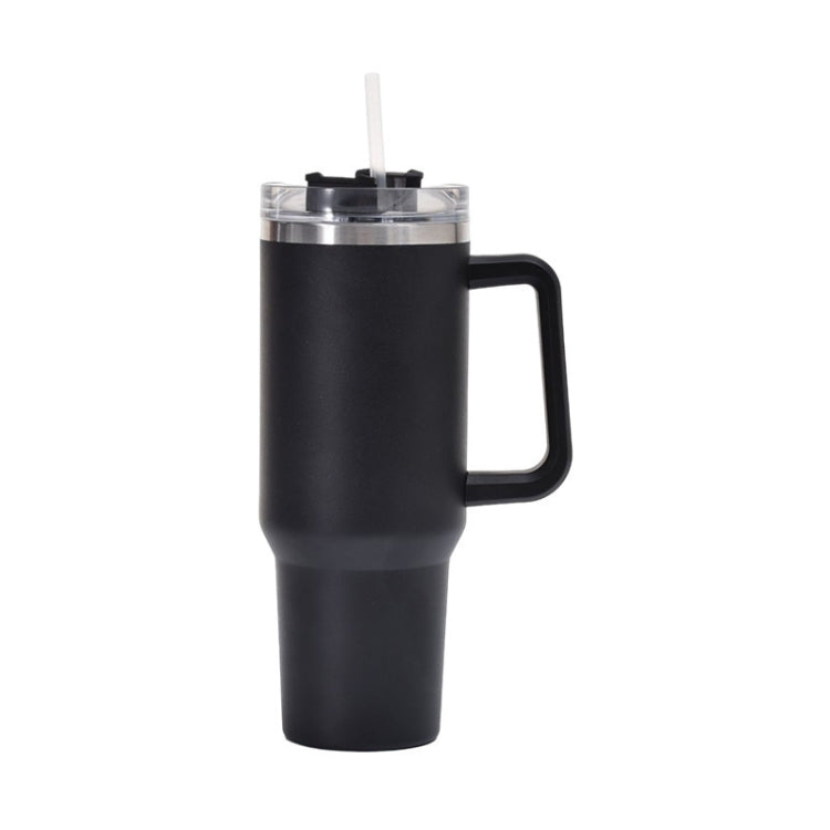 Gobelet de voiture 40oz, double paroi isotherme en acier inoxydable avec paille et poignée