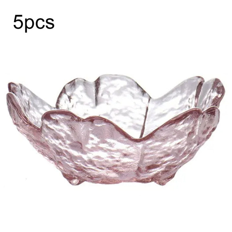 5 pièces/Set Marteau Verre Fleur de Cerisier Assiette Assiette à Sauce Maison Petite Assiette, Rose