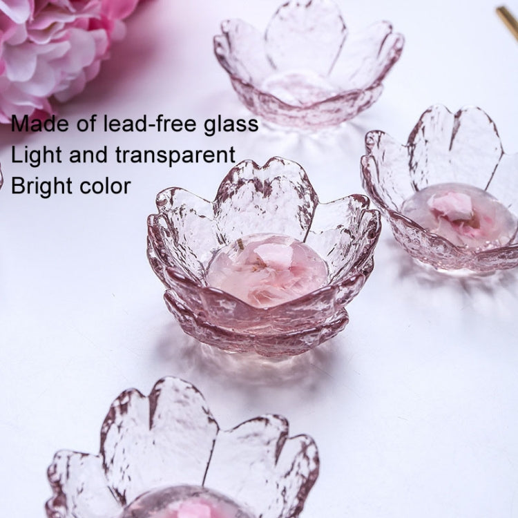 5 pièces/Set Marteau Verre Fleur de Cerisier Assiette Assiette à Sauce Maison Petite Assiette, Rose