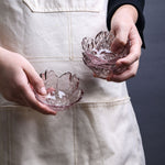5 pièces/Set Marteau Verre Fleur de Cerisier Assiette Assiette à Sauce Maison Petite Assiette, Rose