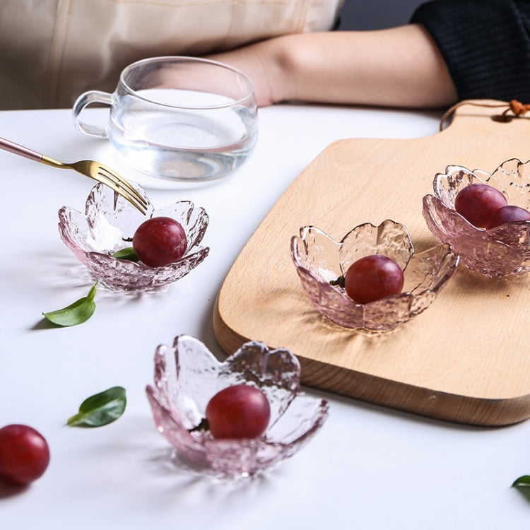 5 pièces/Set Marteau Verre Fleur de Cerisier Assiette Assiette à Sauce Maison Petite Assiette, Rose