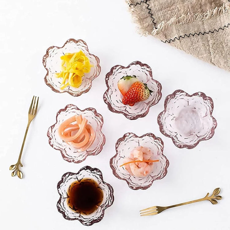 5 pièces/Set Marteau Verre Fleur de Cerisier Assiette Assiette à Sauce Maison Petite Assiette, Rose