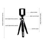 Trépied portable de table pour téléphone avec tête sphérique, mini trépied selfie amovible