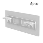 5 pièces Support d'étagère adhésif en plastique, Clip de support d'étagère de placard d'armoire sans poinçonnage, Autocollant de suspension murale, Plateau de séparation double rangée longue