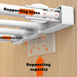 5 pièces Support d'étagère adhésif en plastique, Clip de support d'étagère de placard d'armoire sans poinçonnage, Autocollant de suspension murale, Plateau de séparation double rangée longue