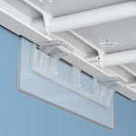 5 pièces Support d'étagère adhésif en plastique, Clip de support d'étagère de placard d'armoire sans poinçonnage, Autocollant de suspension murale, Plateau de séparation double rangée longue