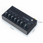 Mixeur audio stéréo 6 canaux ultra-compact à faible bruit, prise US, MIX600