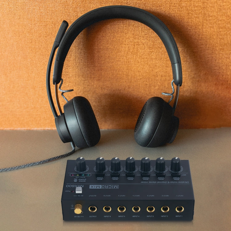 Mixeur audio stéréo 6 canaux ultra-compact à faible bruit, prise US, MIX600