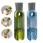 Brosse de nettoyage 3 en 1 en forme de U pour couvercle de tasse, nettoyeur de rainures de couvercle de bouteille d'eau, B Gris, B Bleu, B Vert