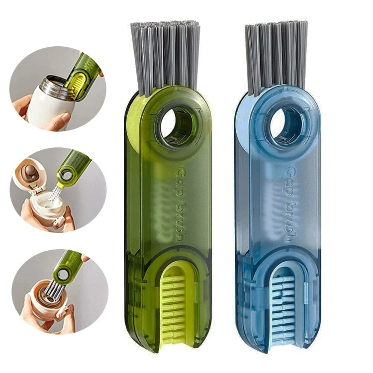 Brosse de nettoyage 3 en 1 en forme de U pour couvercle de tasse, nettoyeur de rainures de couvercle de bouteille d'eau, B Gris, B Bleu, B Vert