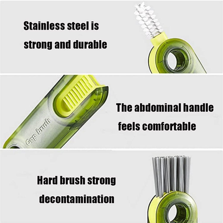 Brosse de nettoyage 3 en 1 en forme de U pour couvercle de tasse, nettoyeur de rainures de couvercle de bouteille d'eau, B Gris, B Bleu, B Vert