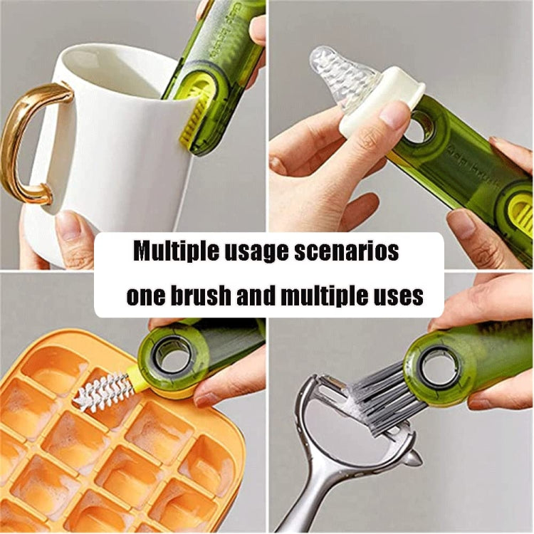 Brosse de nettoyage 3 en 1 en forme de U pour couvercle de tasse, nettoyeur de rainures de couvercle de bouteille d'eau, B Gris, B Bleu, B Vert