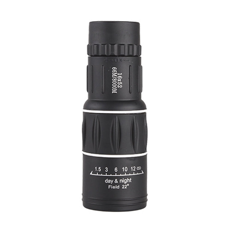 Télescope monoculaire haute définition 16x52 pour observation d'oiseaux en extérieur, prisme 16x52, film vert 16x52, sans sac 16x52, avec clip+trépied 16x52