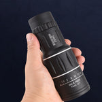 Télescope monoculaire haute définition 16x52 pour observation d'oiseaux en extérieur, prisme 16x52, film vert 16x52, sans sac 16x52, avec clip+trépied 16x52