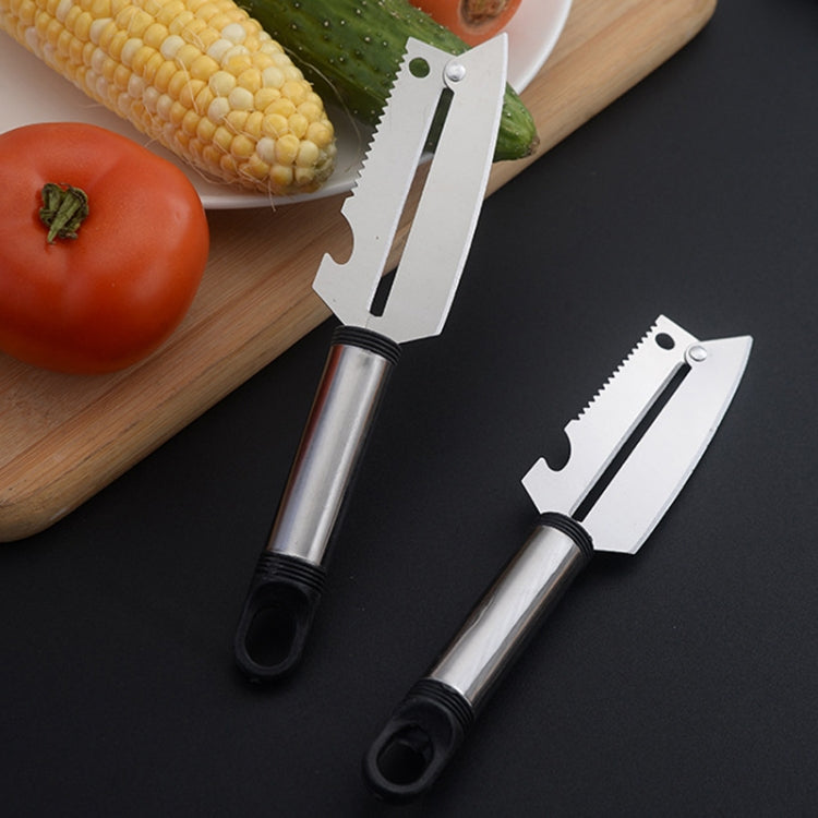 Couteau d'office multifonctionnel en acier inoxydable Éplucheur de fruits et légumes domestique Ouvre-bouteille