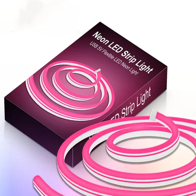 Bande LED 2m 5V USB flexible néon silicone, ensemble de bandes souples, USB (rose), USB (couleur chaude), USB (bleu)