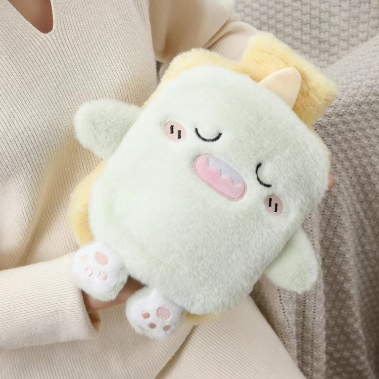 Bouillotte 1L Double Mains en Peluche Mignonne, Chiot Noir et Blanc, Ours Brun, Grenouille Vert Fruit, Canard Jaune, Lapin Rose, Consortium, Chat Coquin, Petit Ours Brun, Petit Lapin Blanc