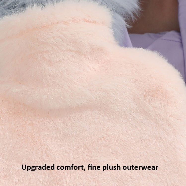 Bouillotte 1L Double Mains en Peluche Mignonne, Chiot Noir et Blanc, Ours Brun, Grenouille Vert Fruit, Canard Jaune, Lapin Rose, Consortium, Chat Coquin, Petit Ours Brun, Petit Lapin Blanc